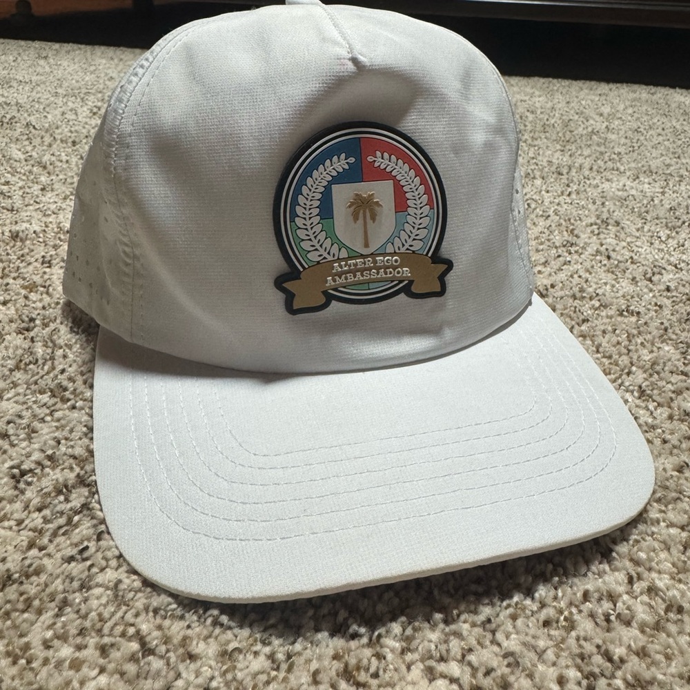 After Ego Ambassador White Patch Logo Baseball Cap